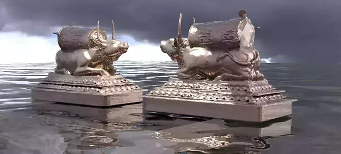 Fantasy Bull design mirrored design 3D model