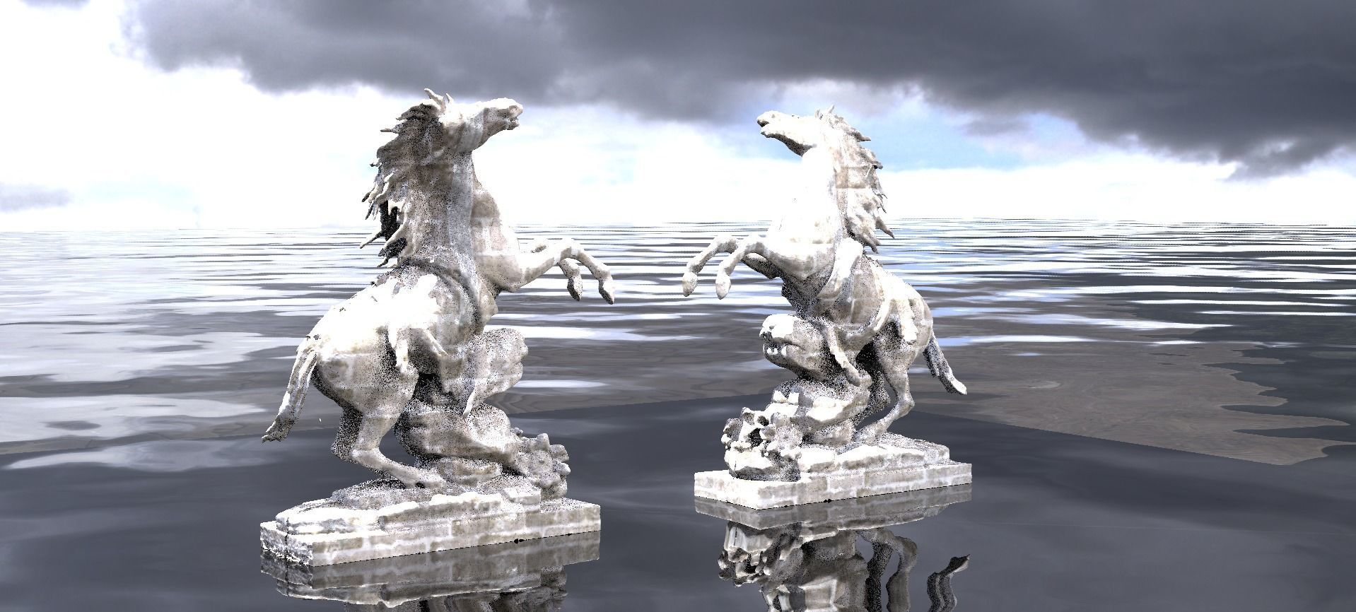 Horse Statue mirrored design 3D model_1