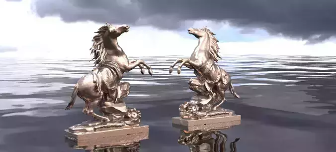 Horse Statue mirrored design 3D model