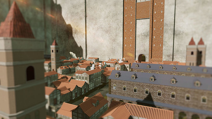 City Attack Of Titan - The wall Maria 3D model 7