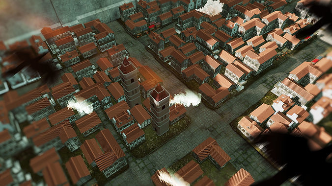City Attack Of Titan - The wall Maria 3D model 5