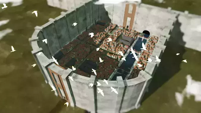 City Attack Of Titan - The wall Maria 3D model