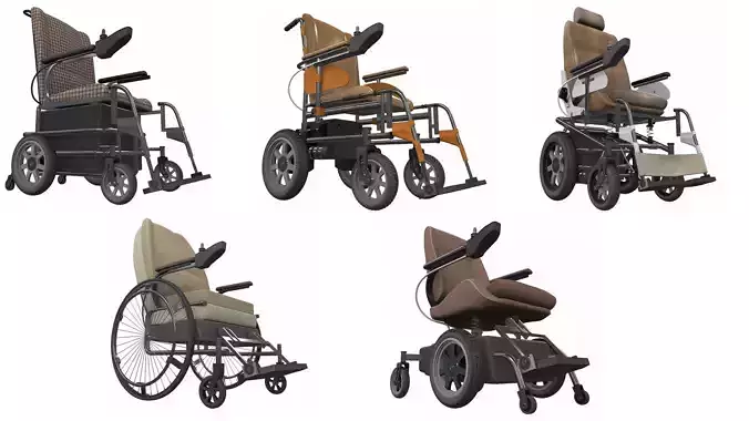 Electric wheelchairs 3D Model Collection