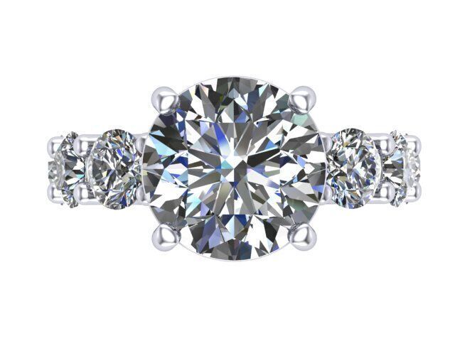 Engagement Diamond Ring 3D print model_3