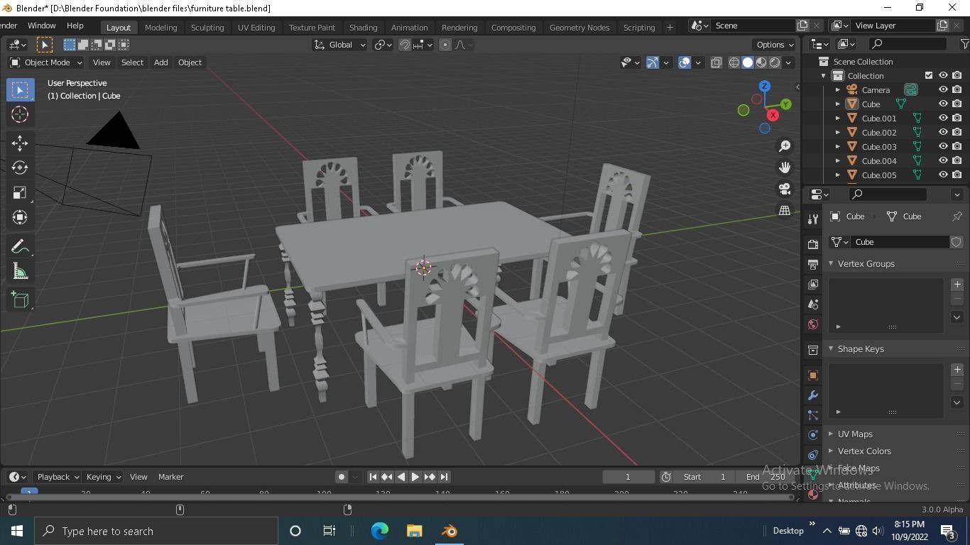 Furniture table Low-poly 3D model_18