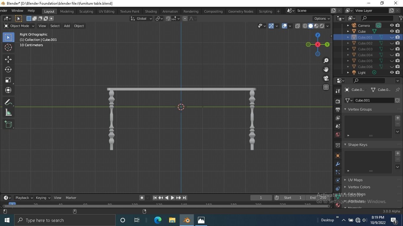 Furniture table Low-poly 3D model_4