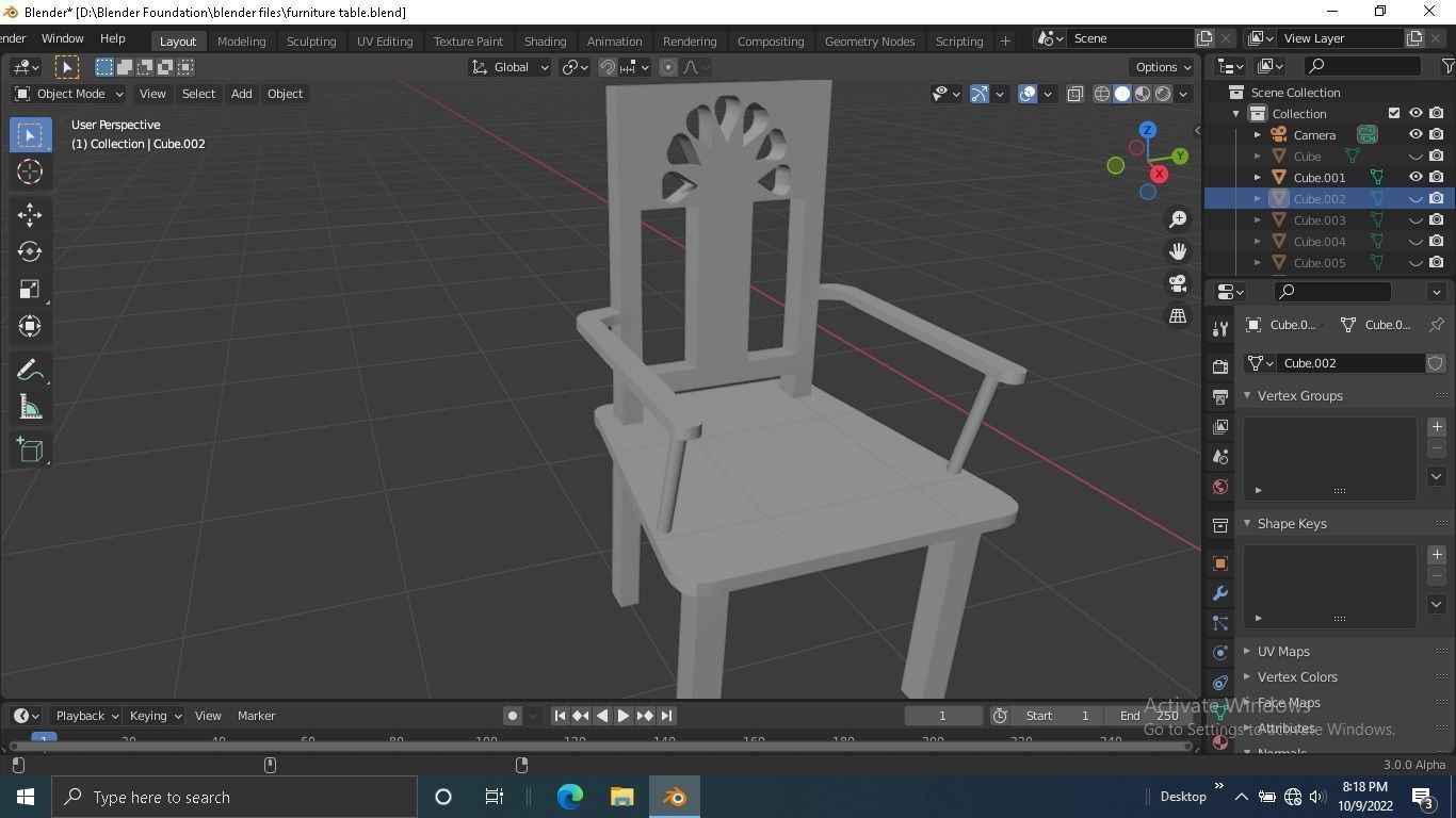 Furniture table Low-poly 3D model_20