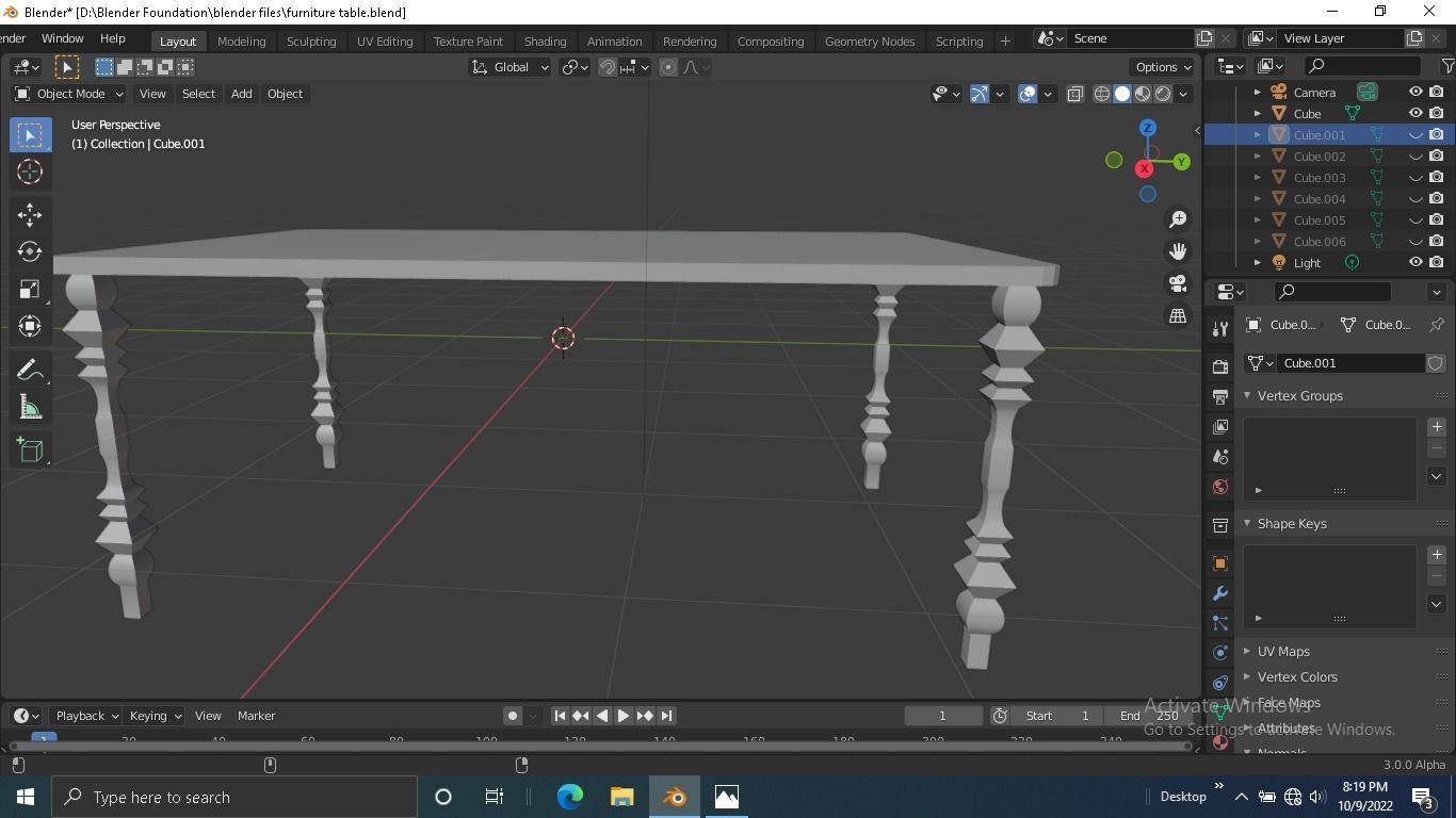 Furniture table Low-poly 3D model_3