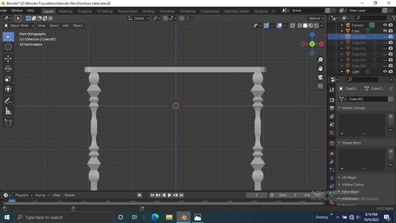 Furniture table Low-poly 3D model_5