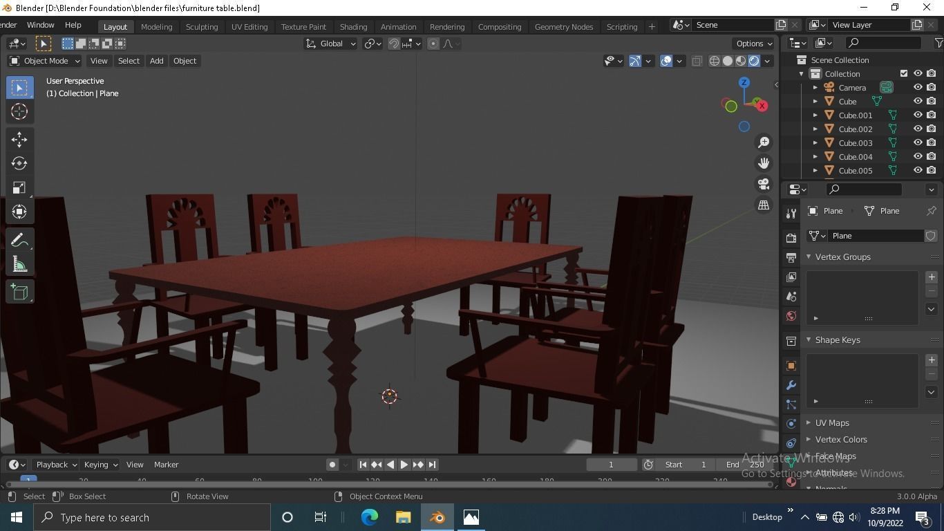 Furniture table Low-poly 3D model_11