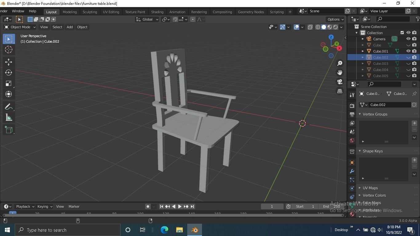 Furniture table Low-poly 3D model_22