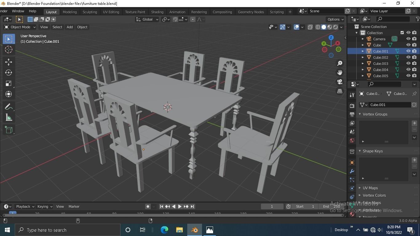 Furniture table Low-poly 3D model_7