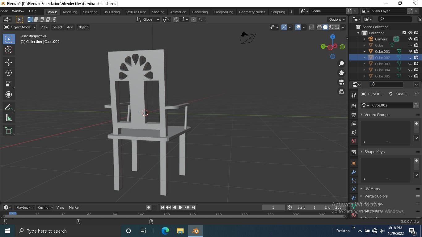Furniture table Low-poly 3D model_23