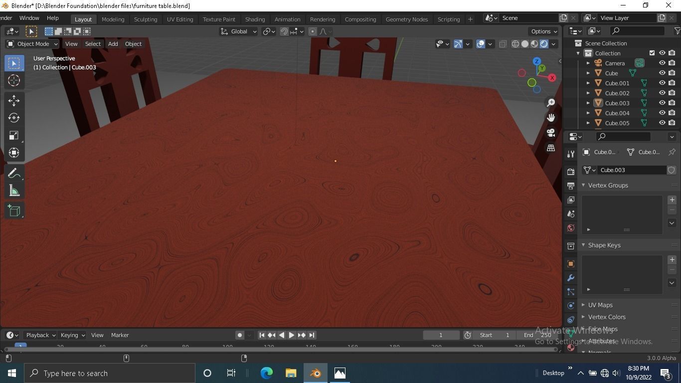 Furniture table Low-poly 3D model_15