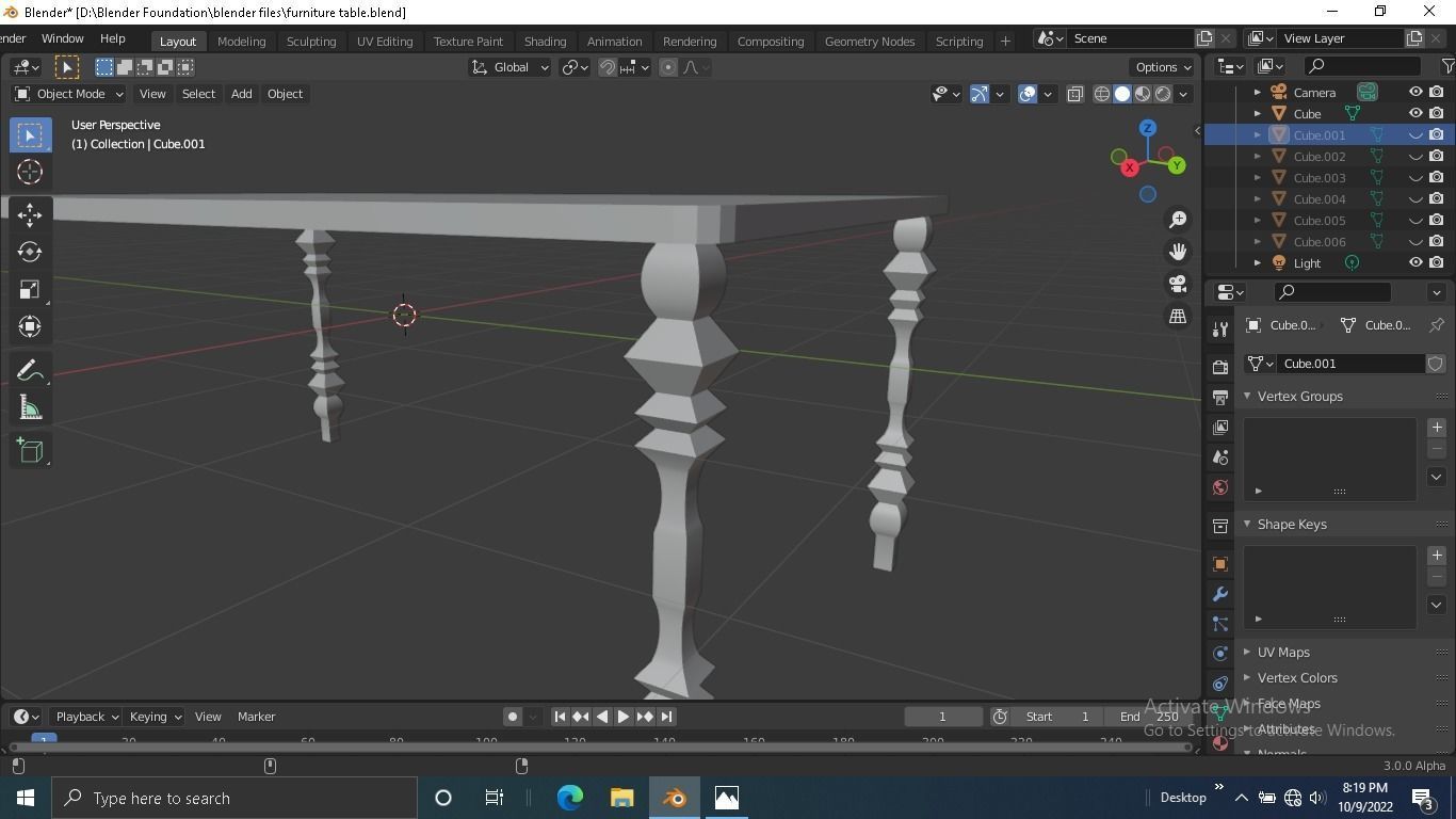 Furniture table Low-poly 3D model_2