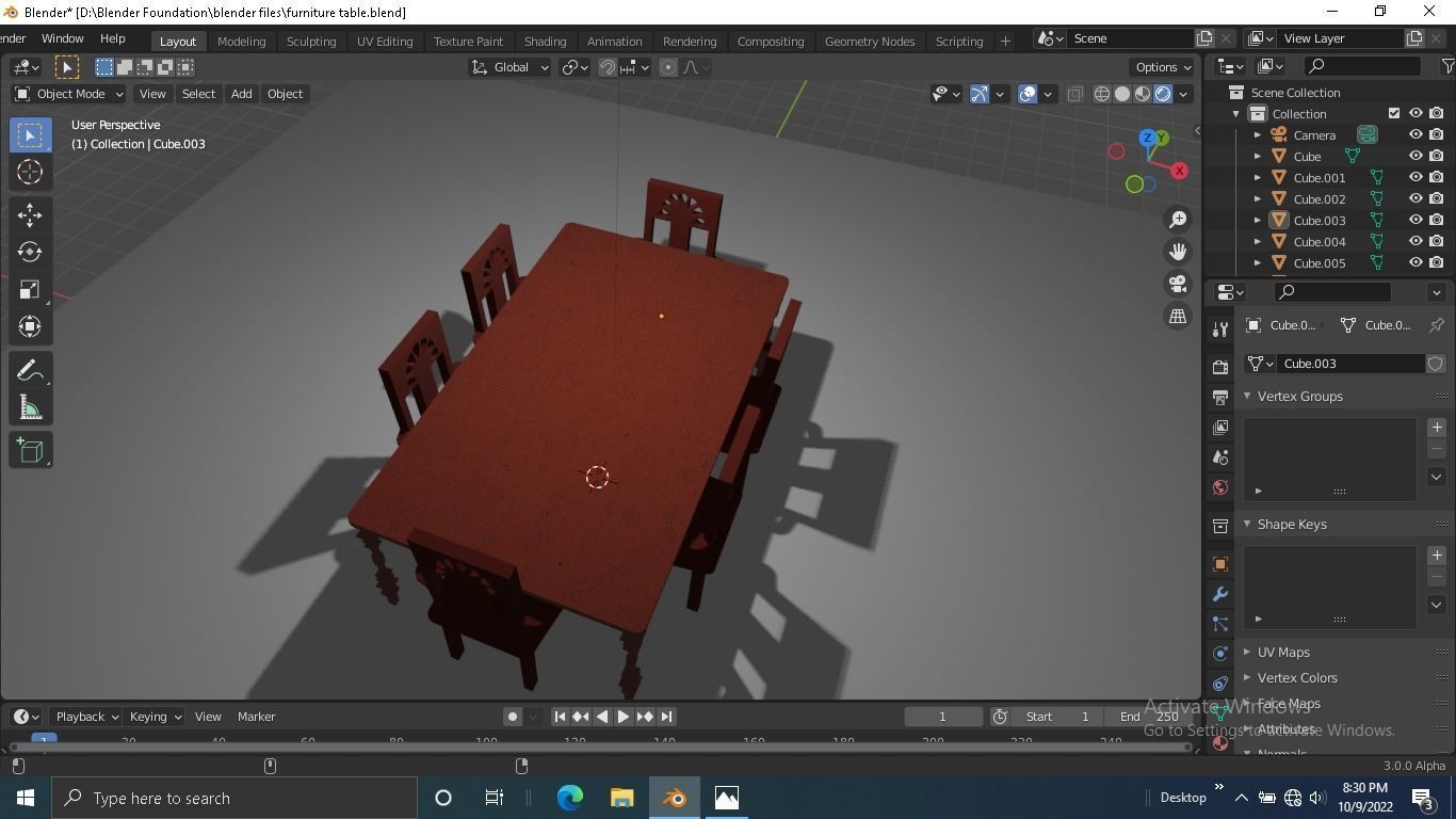 Furniture table Low-poly 3D model_14