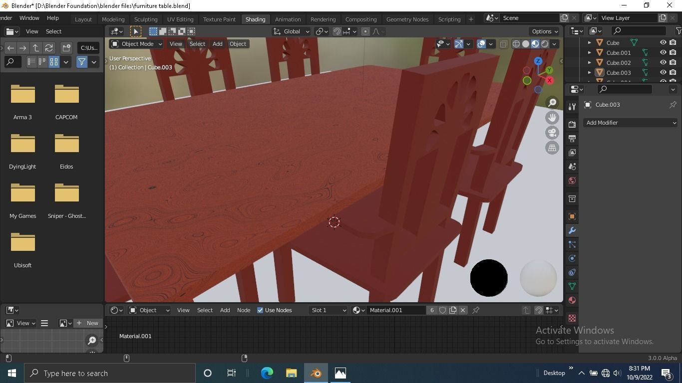 Furniture table Low-poly 3D model_17