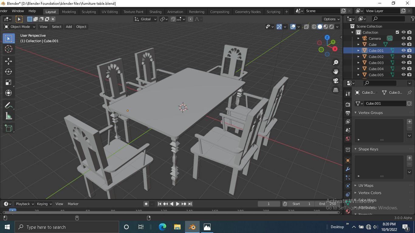 Furniture table Low-poly 3D model_6