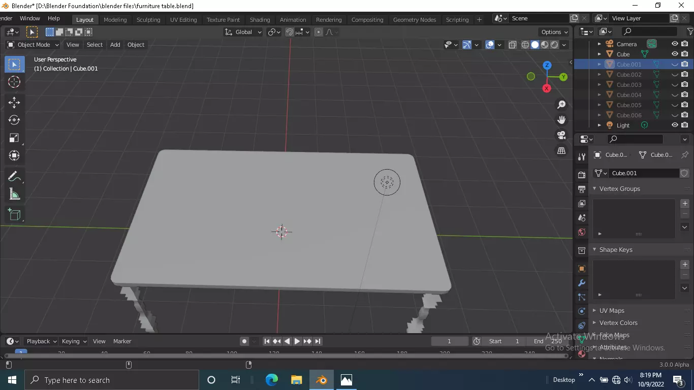 Furniture table Low-poly 3D model_0