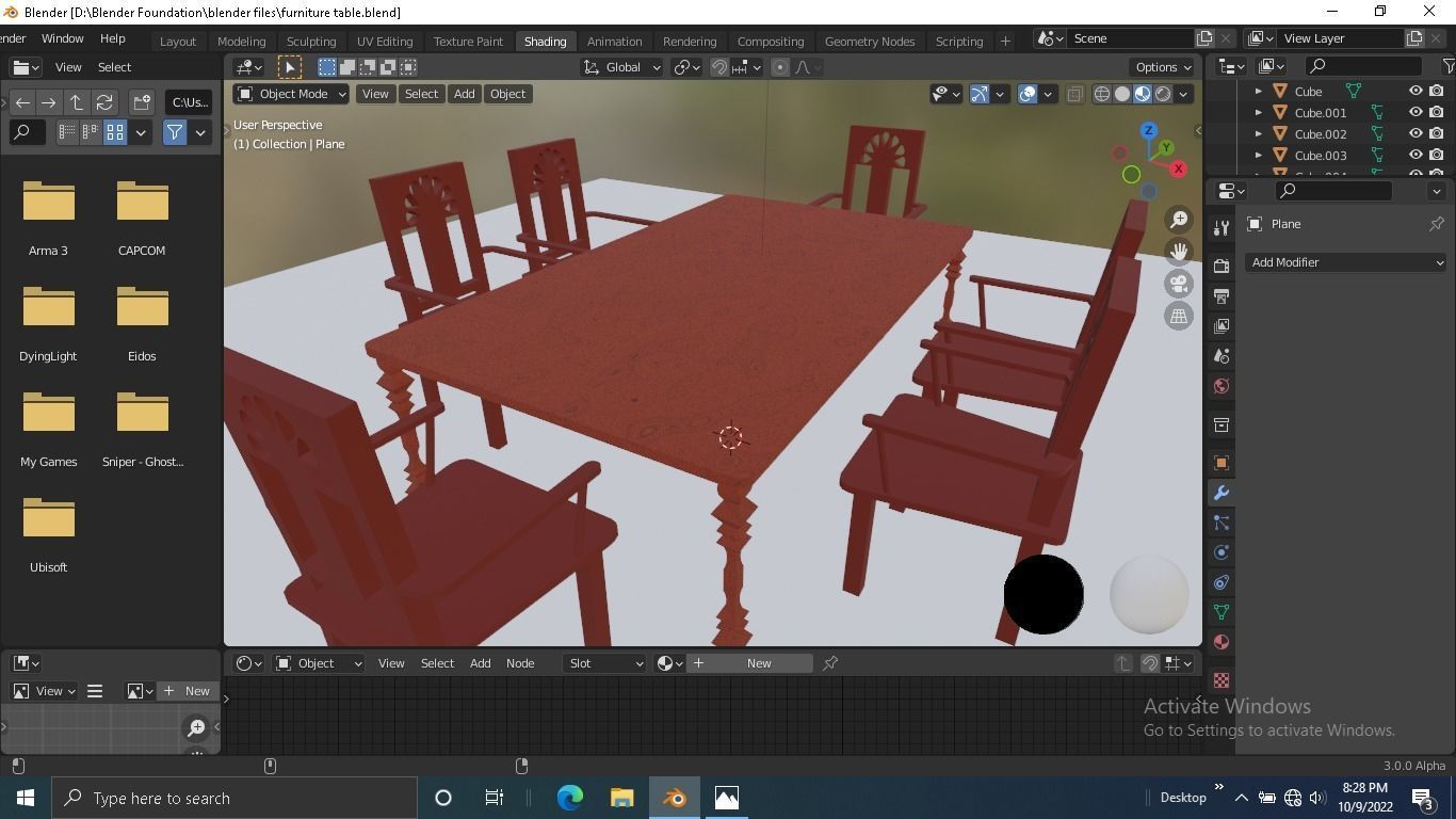 Furniture table Low-poly 3D model_12