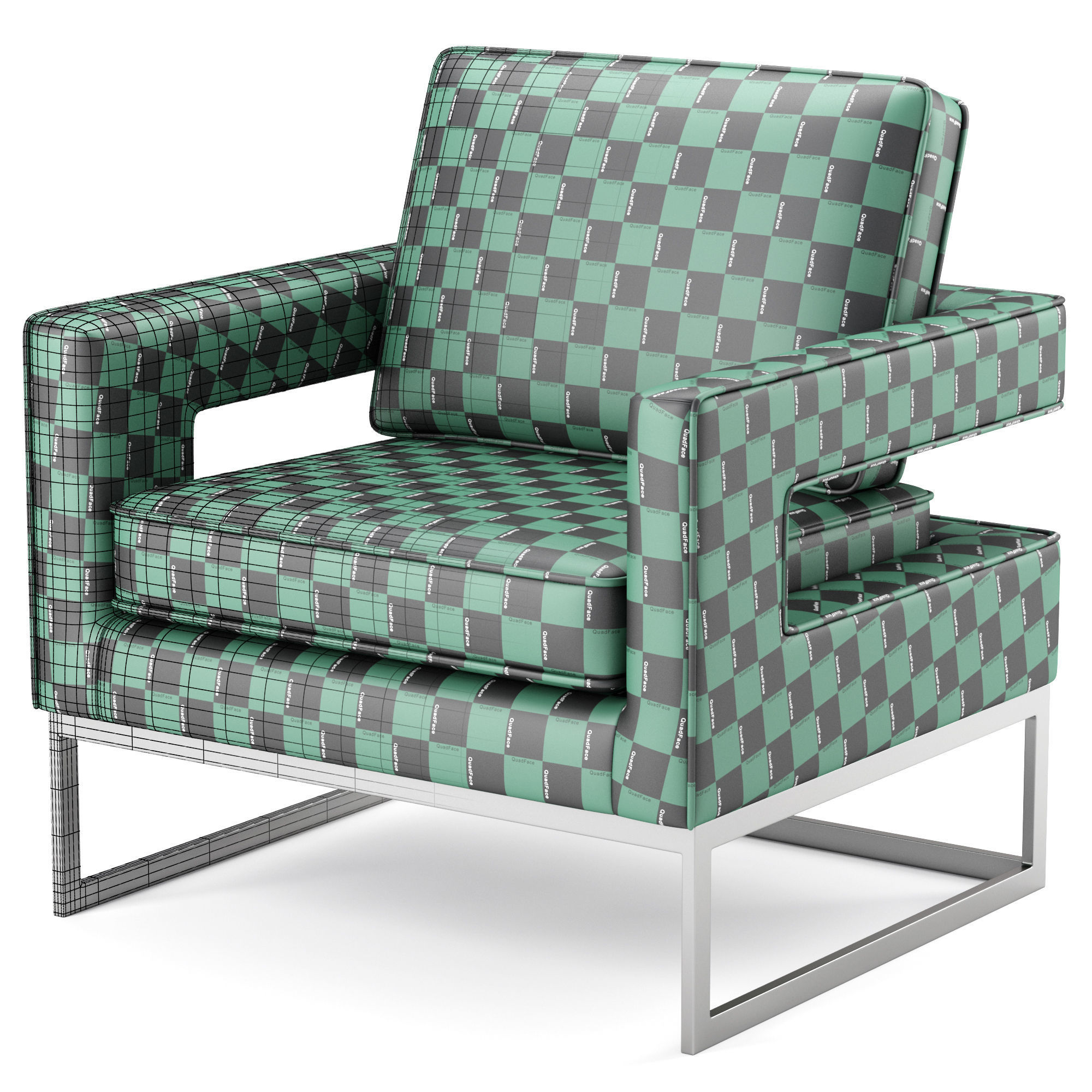 Noah Velvet Accent Chair 3D model CGTrader
