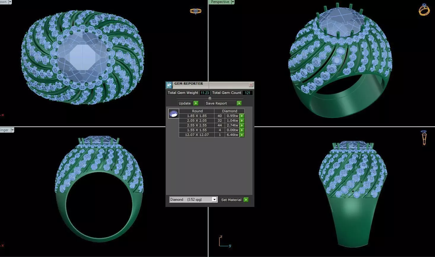 diamond ring 3D print model_0