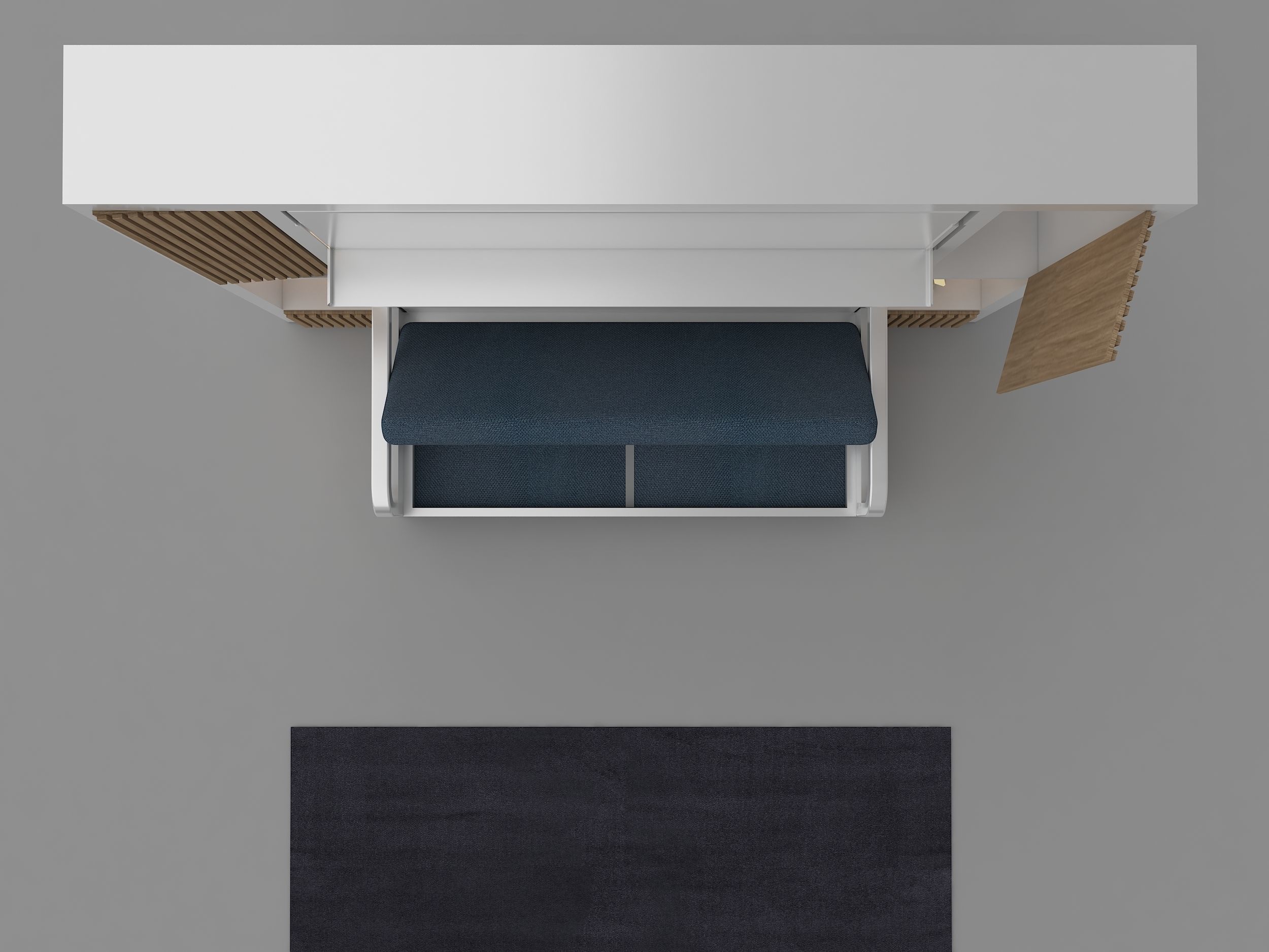 murphy bed with sofa 3D model_2