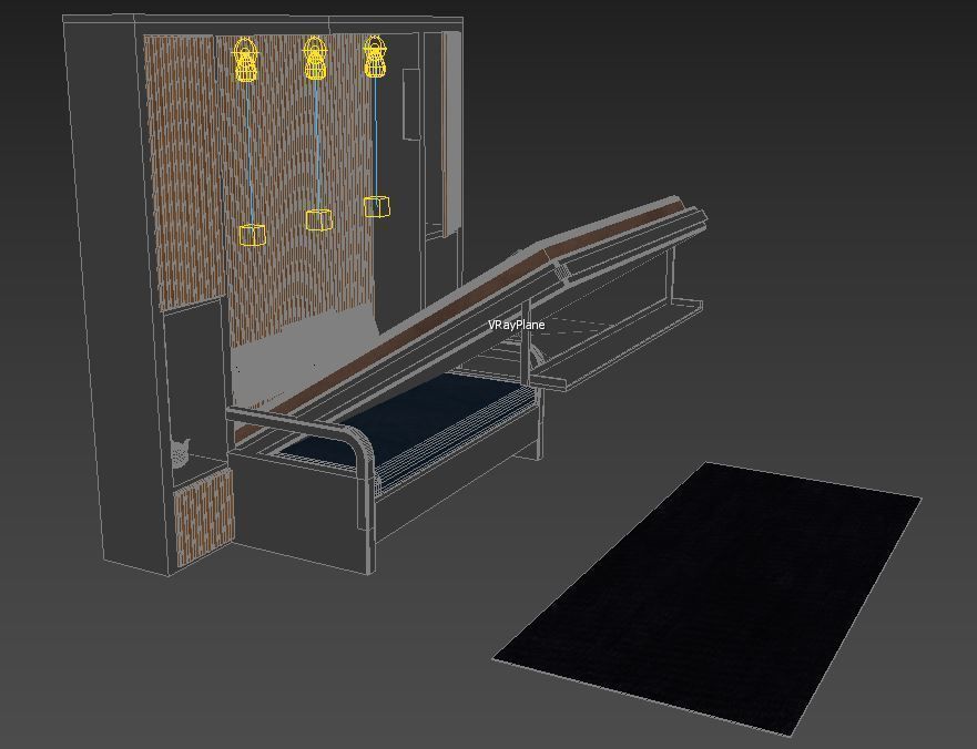 murphy bed with sofa 3D model_4