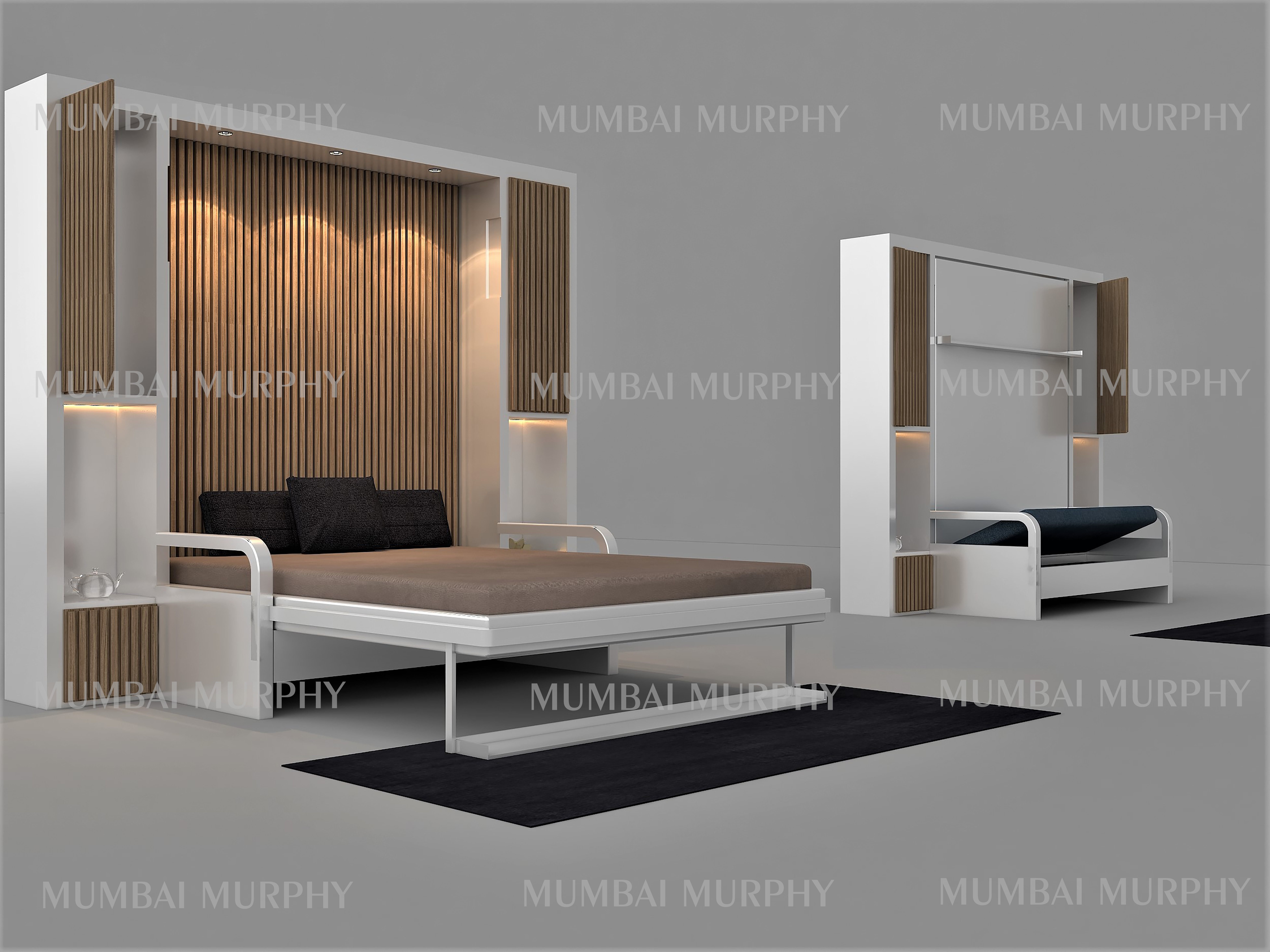 murphy bed with sofa 3D model_7