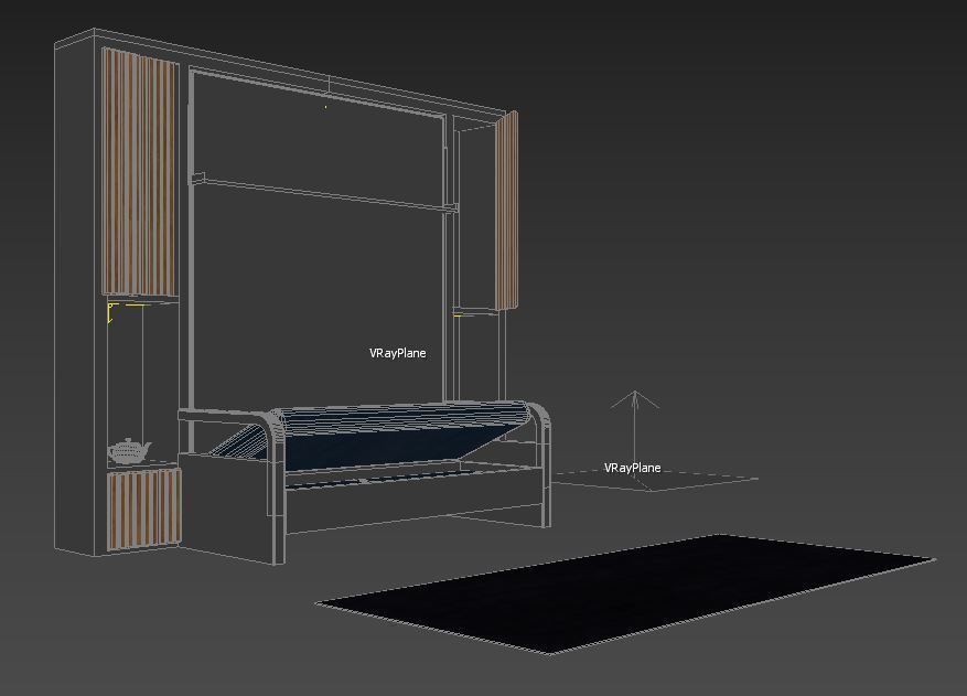 murphy bed with sofa 3D model_5