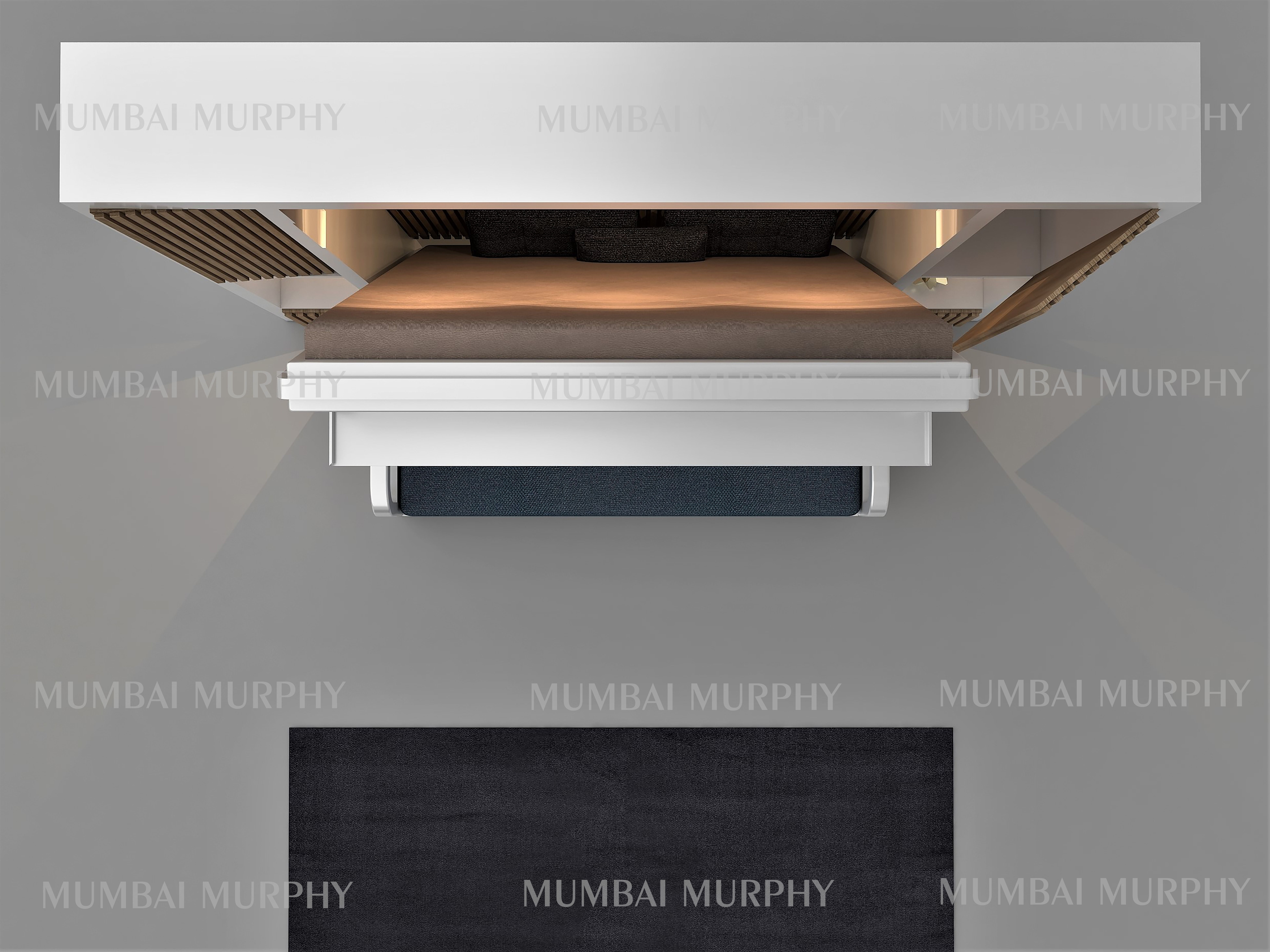 murphy bed with sofa 3D model_8
