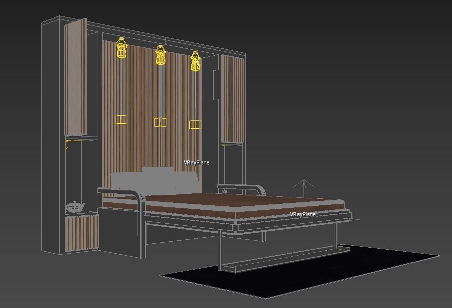 murphy bed with sofa 3D model_3