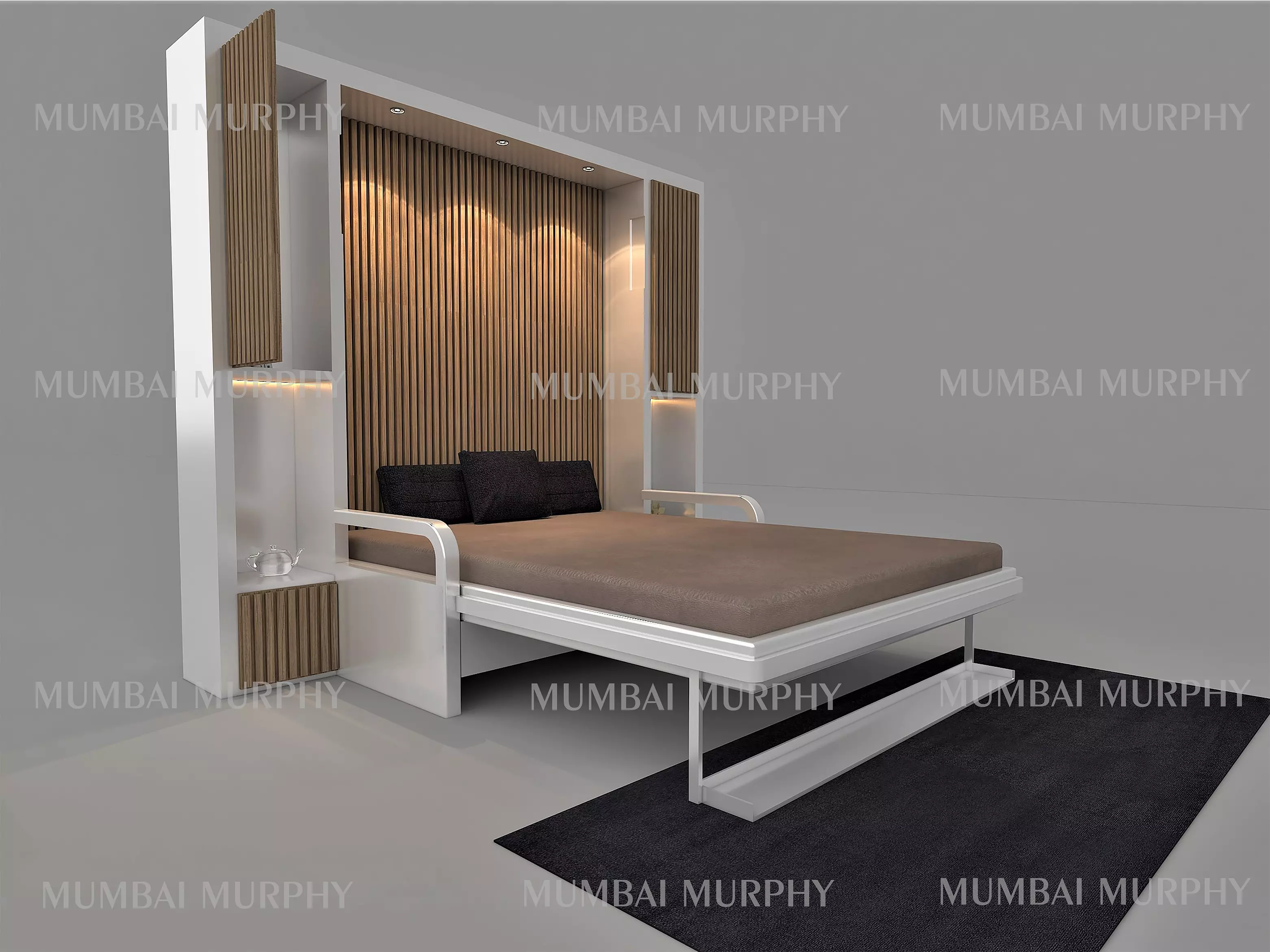 murphy bed with sofa 3D model_0