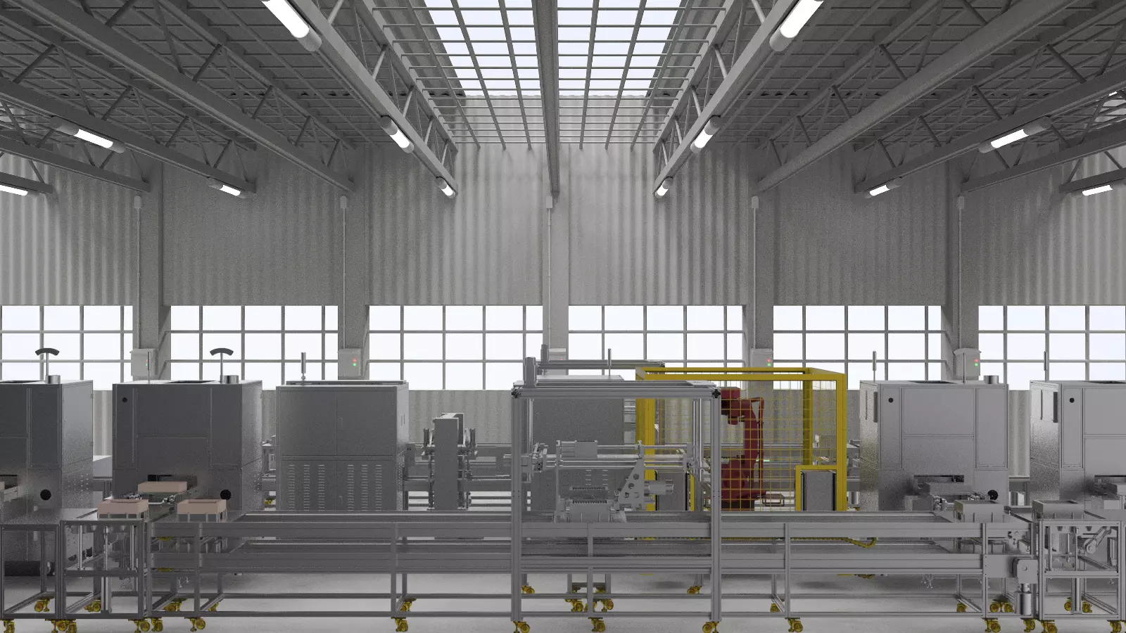 Battery laser welding machine production line   3D model_0