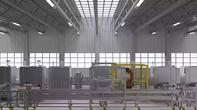 Battery laser welding machine production line   3D model