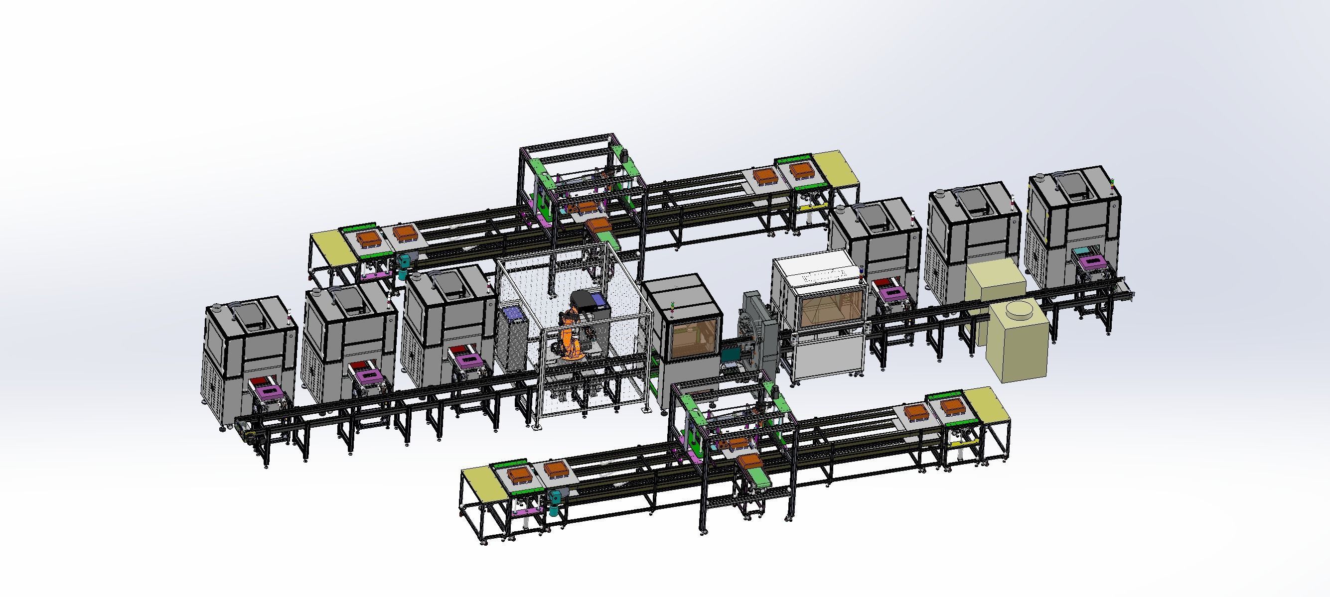 Battery laser welding machine production line   3D model_7