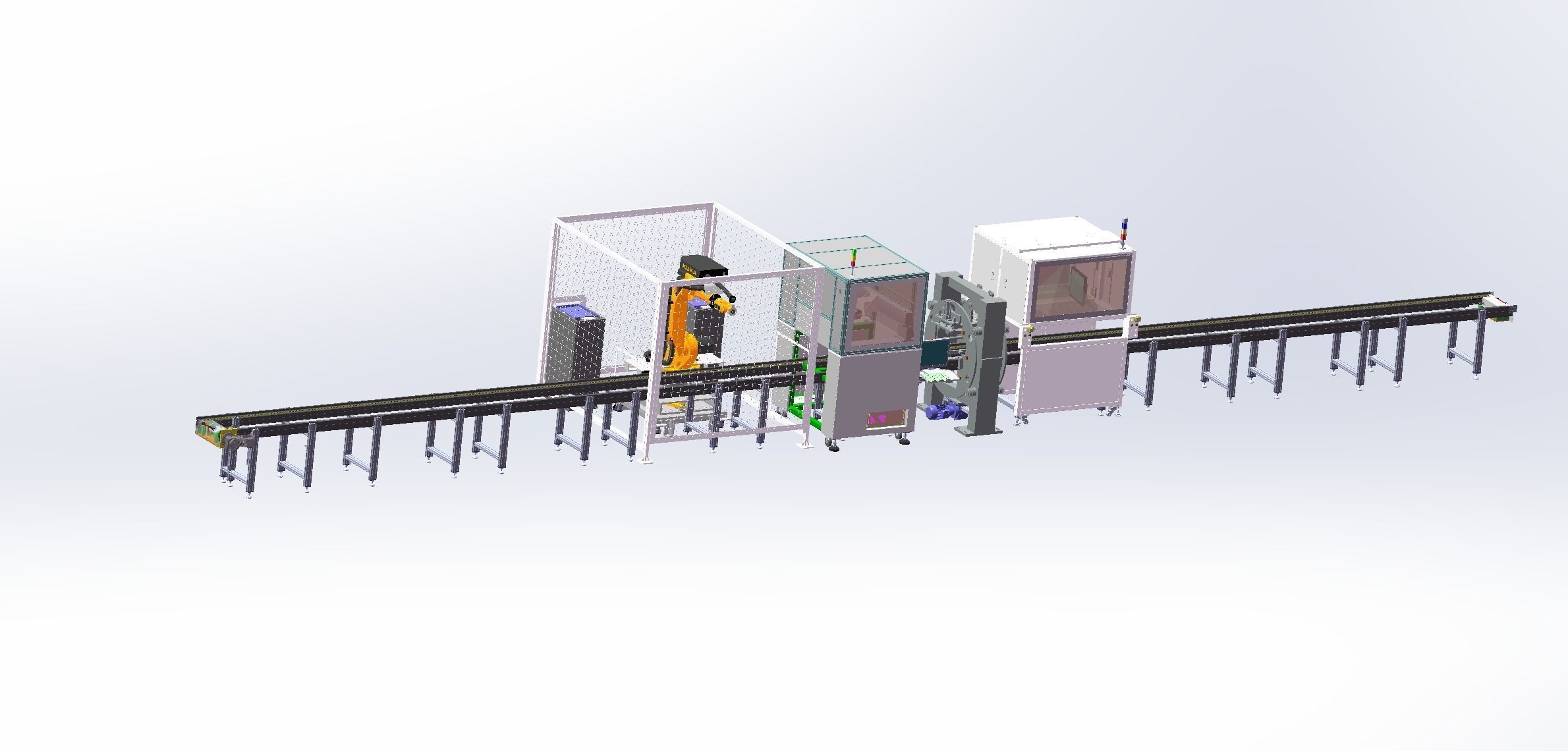 Battery laser welding machine production line   3D model_33