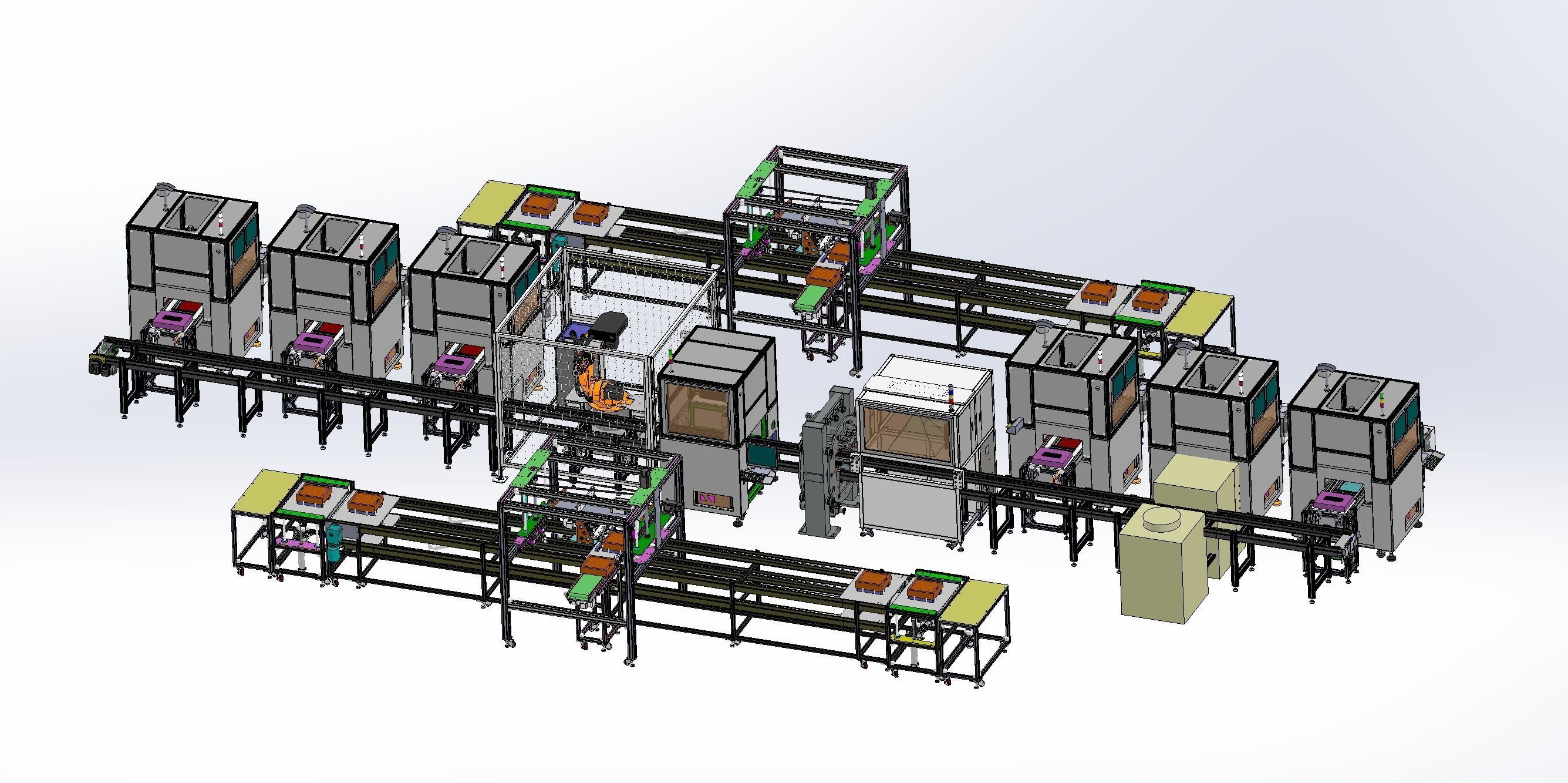 Battery laser welding machine production line   3D model_8