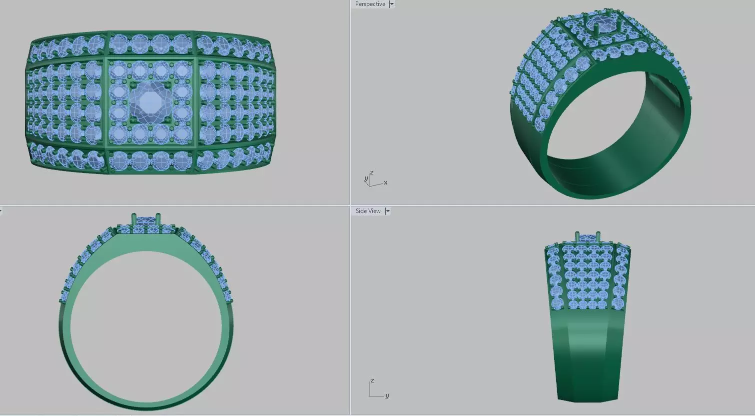 diamond ring 3D print model_0