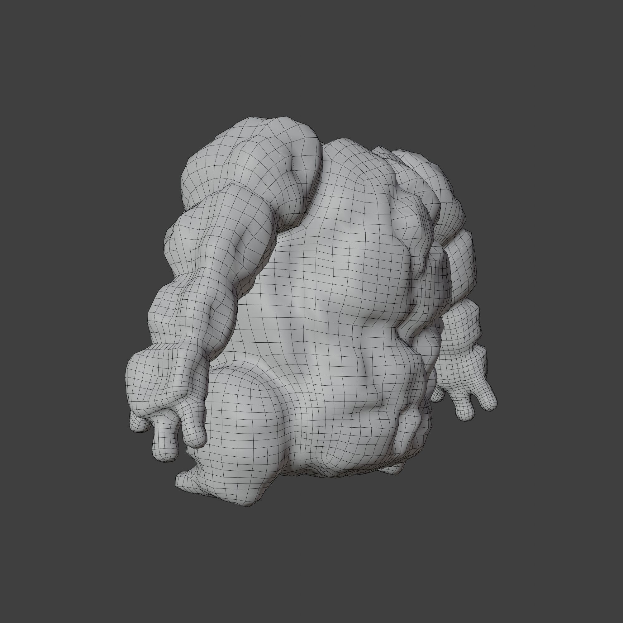 Stone Golem with Quads Mesh Topology 3D model_8