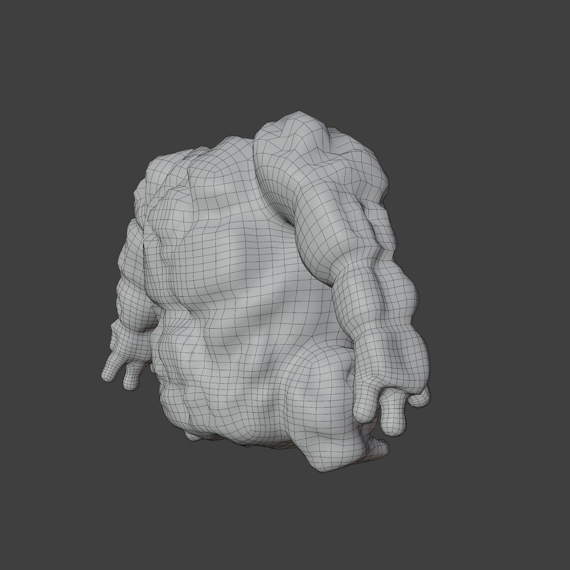 Stone Golem with Quads Mesh Topology 3D model_12
