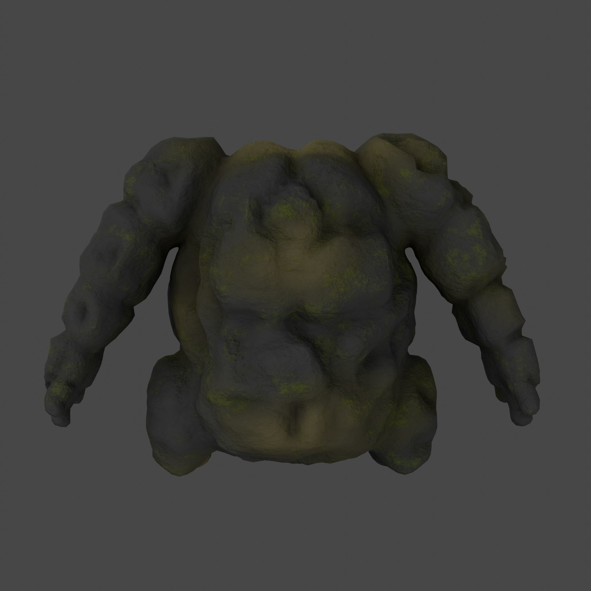 Stone Golem with Quads Mesh Topology 3D model_9
