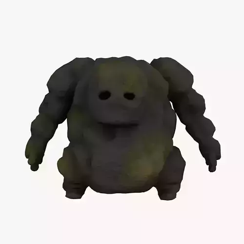 Stone Golem with Quads Mesh Topology