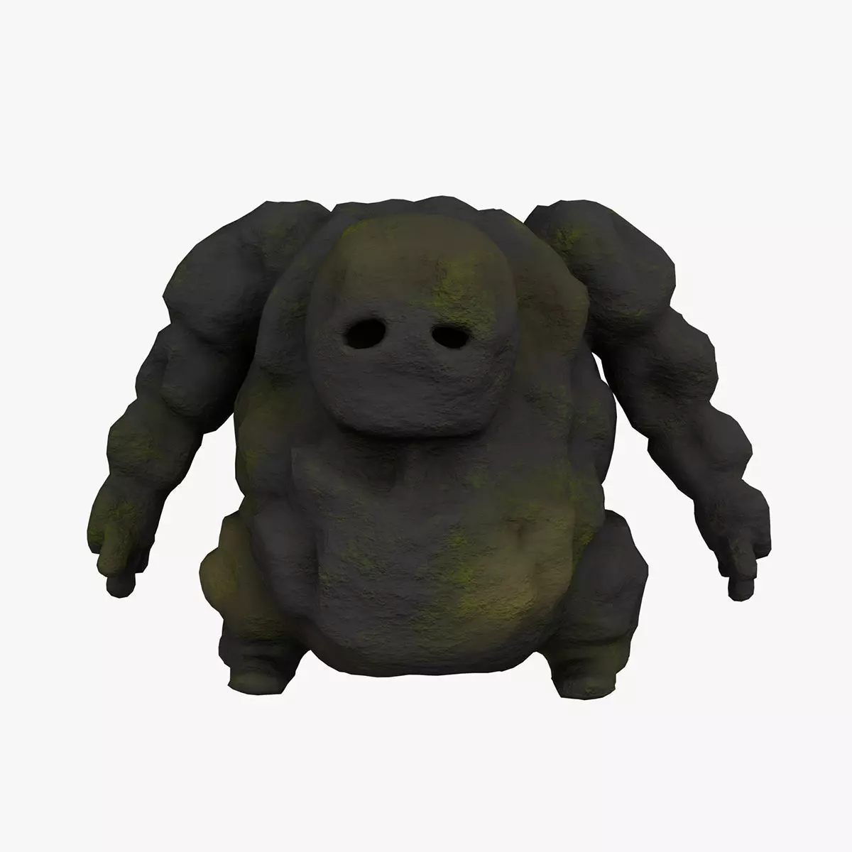 Stone Golem with Quads Mesh Topology 3D model_0