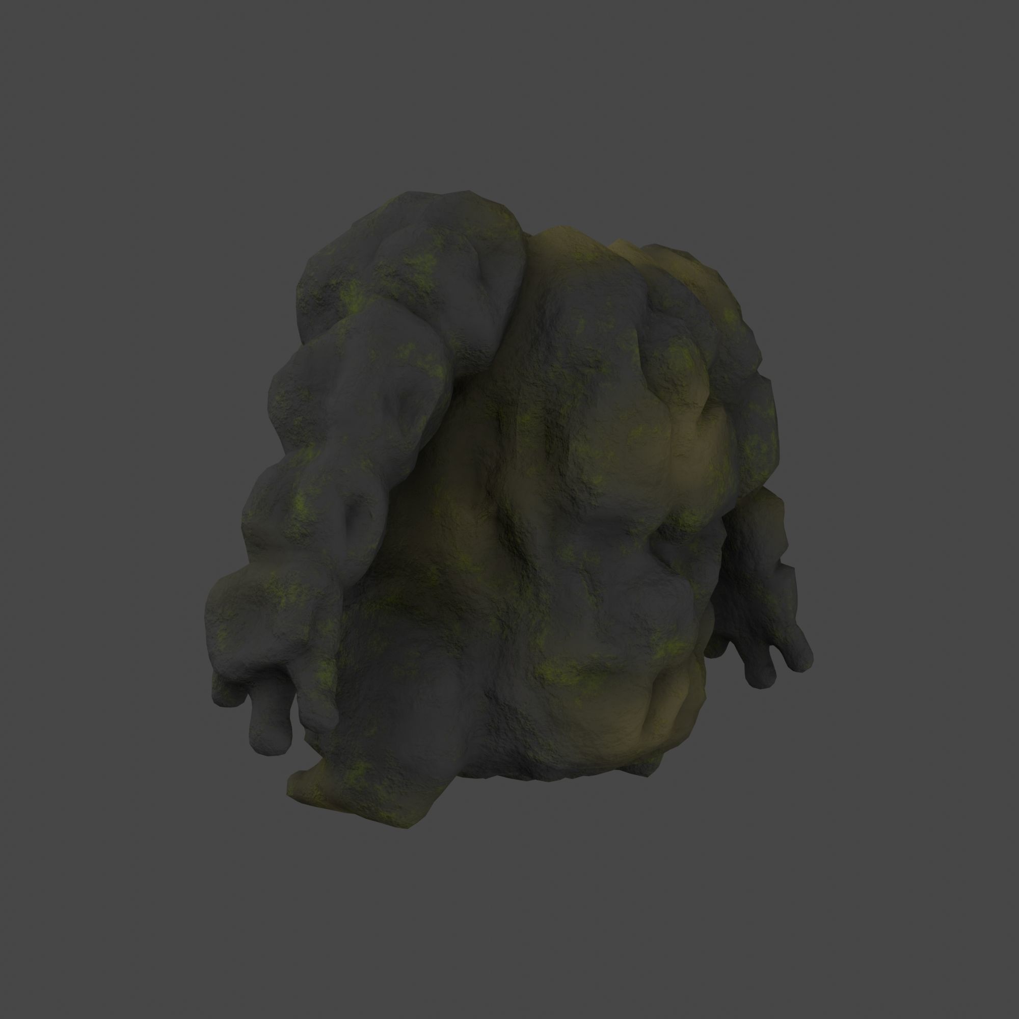 Stone Golem with Quads Mesh Topology 3D model_7