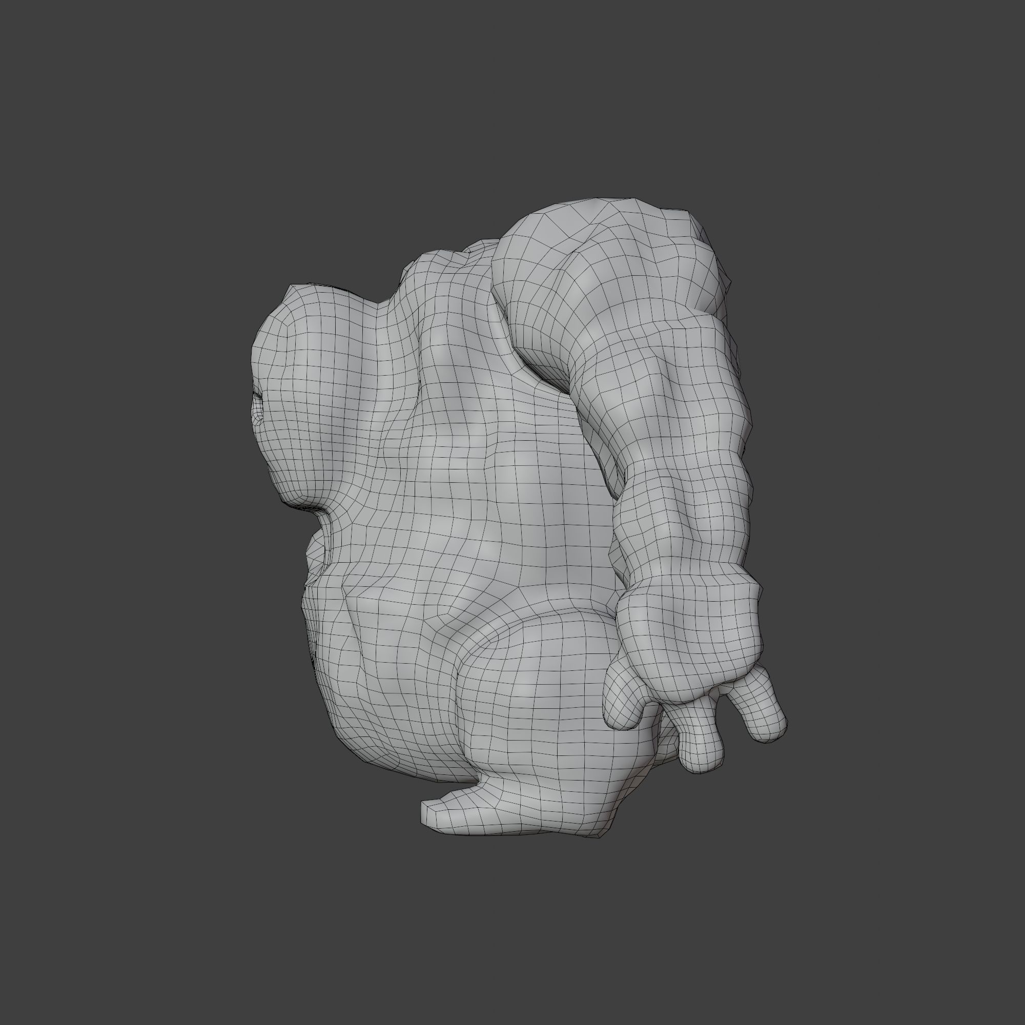 Stone Golem with Quads Mesh Topology 3D model_6