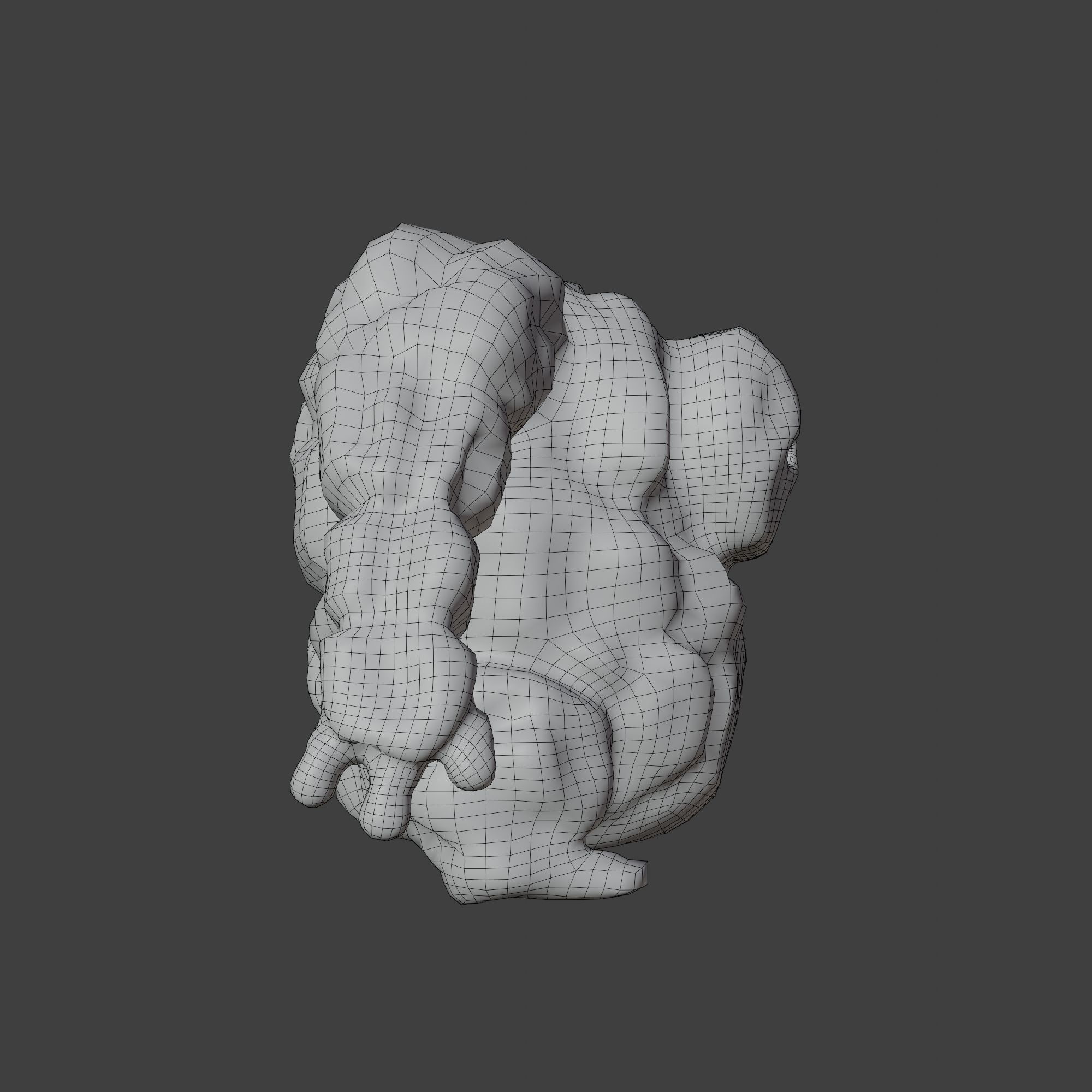 Stone Golem with Quads Mesh Topology 3D model_14