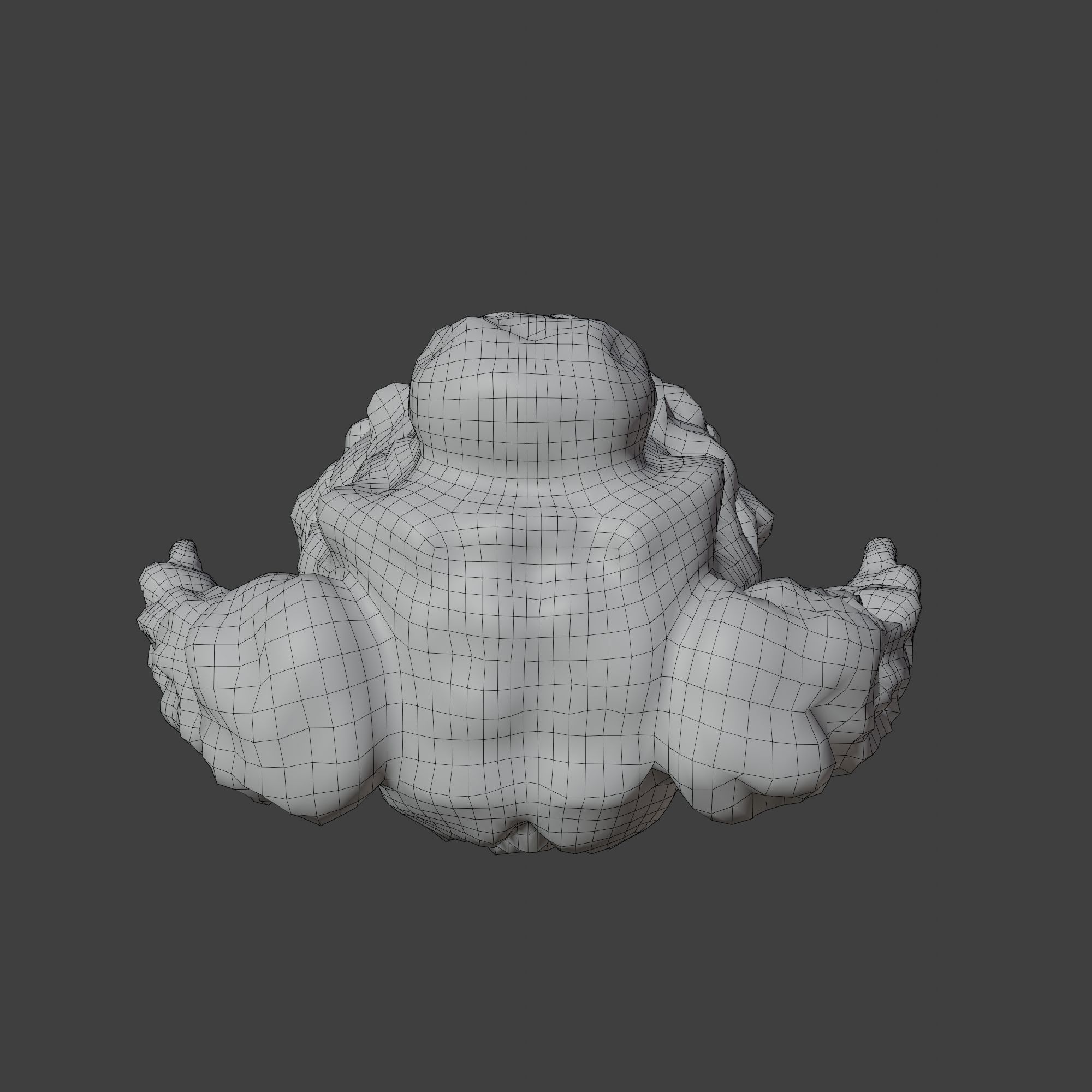 Stone Golem with Quads Mesh Topology 3D model_18