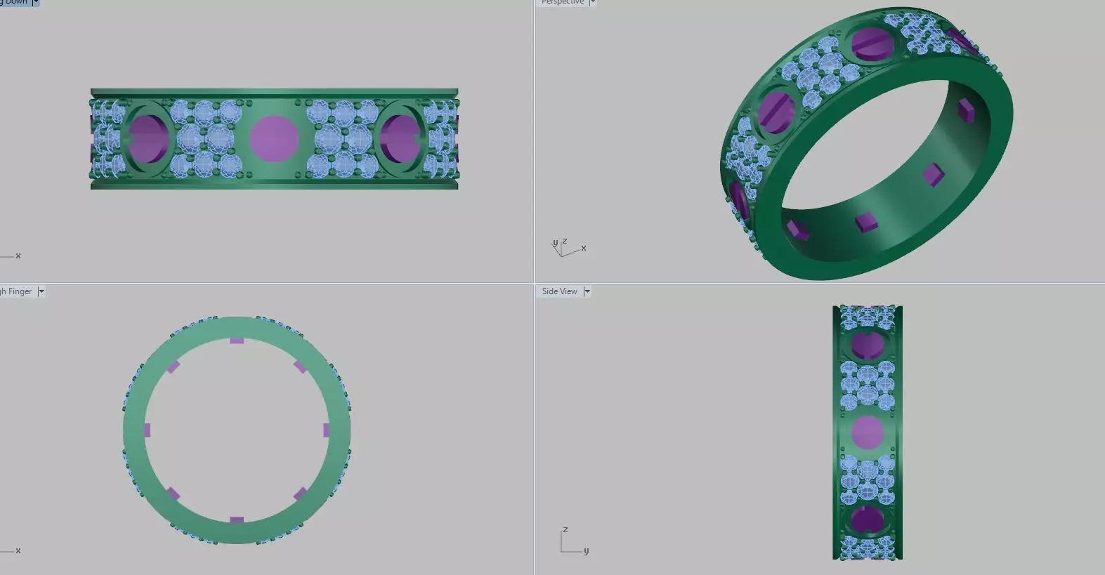 diamond ring 3D print model_0