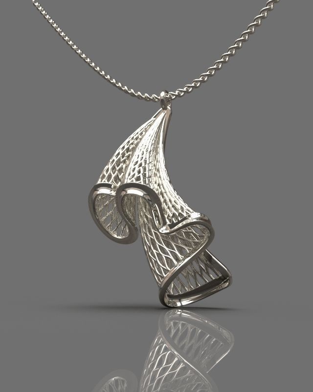 Folded pendant 3D print model_5